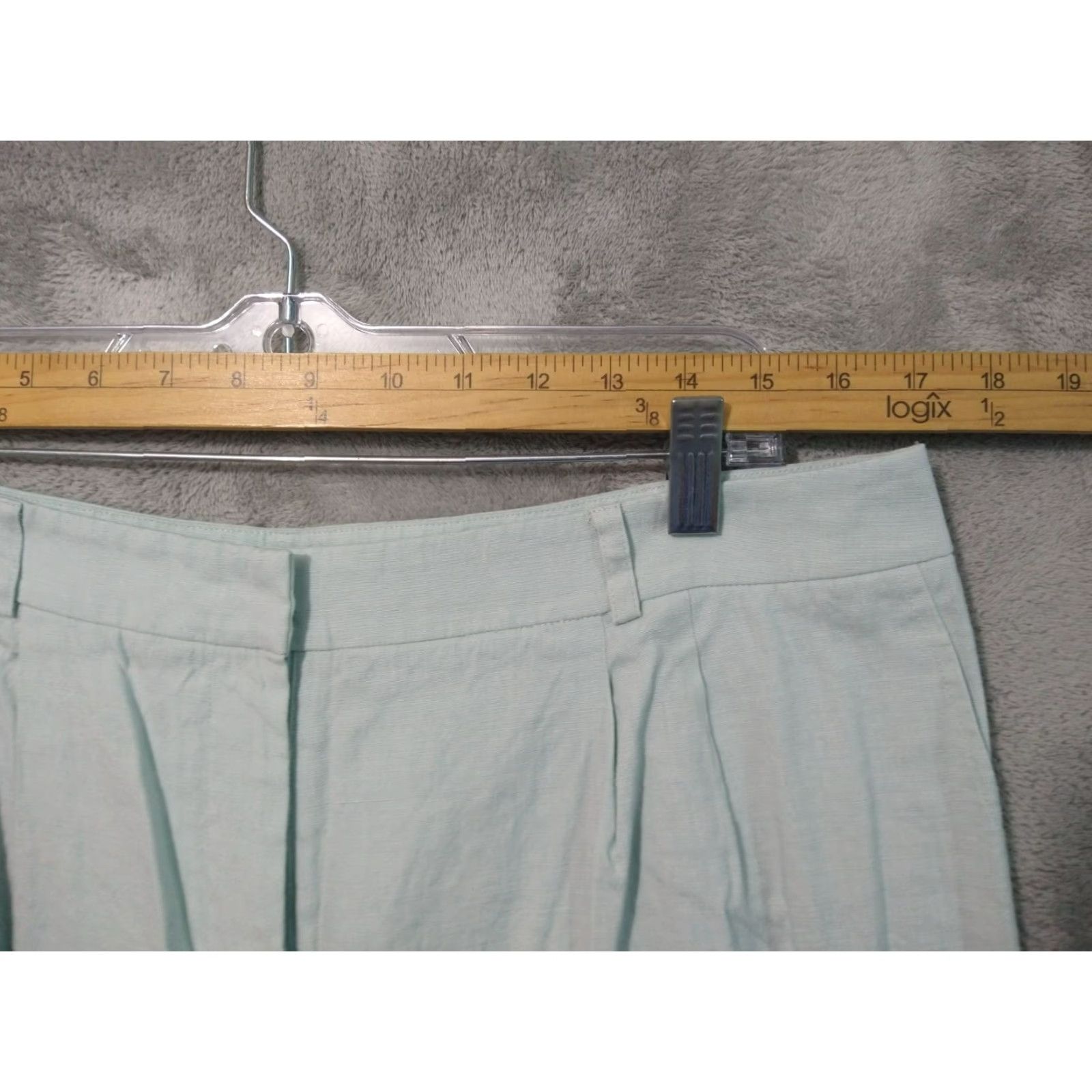 Talbots Talbots Pants Womens 16 Blue Linen Blend Wide Leg Pleated Stretch Coastal Beachy Size 38" / US 16 / IT 52 - 3 Thumbnail