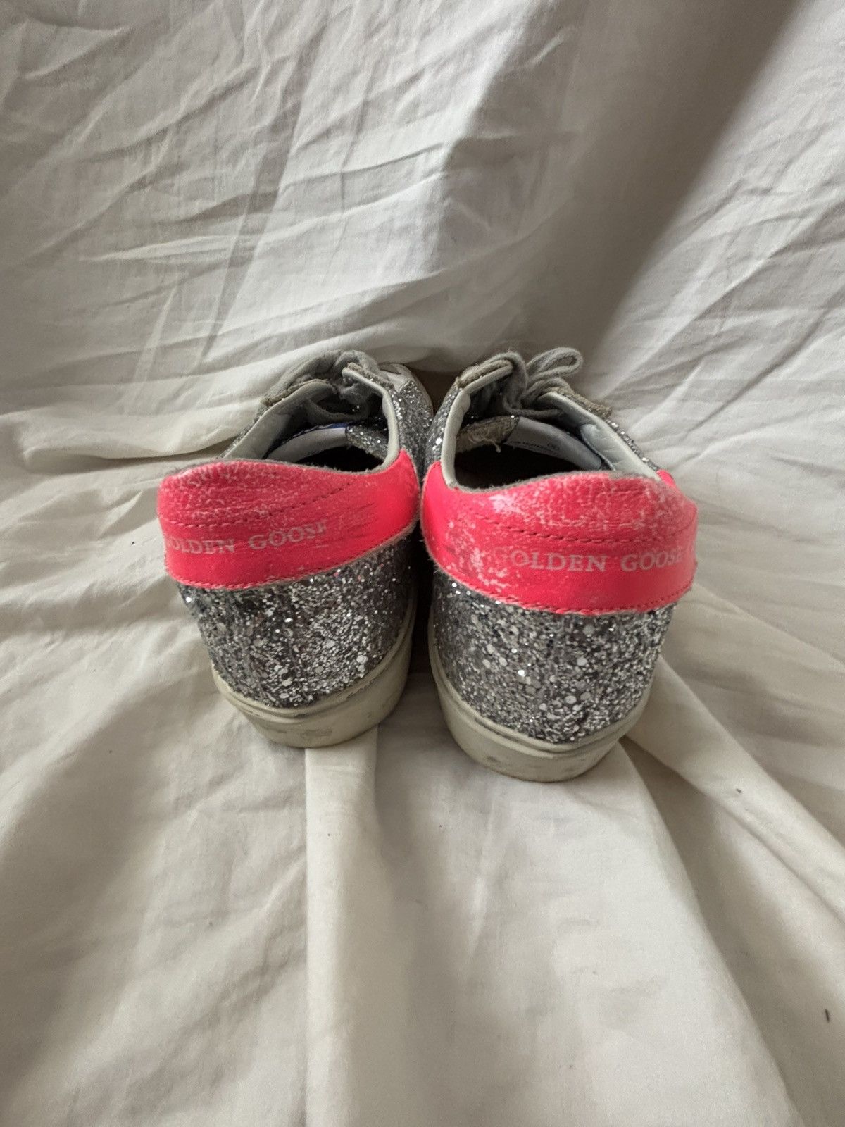 Golden Goose Golden Goose Hi-Star women’s silver glitter, small platform Size US 8 / IT 38 - 4 Thumbnail