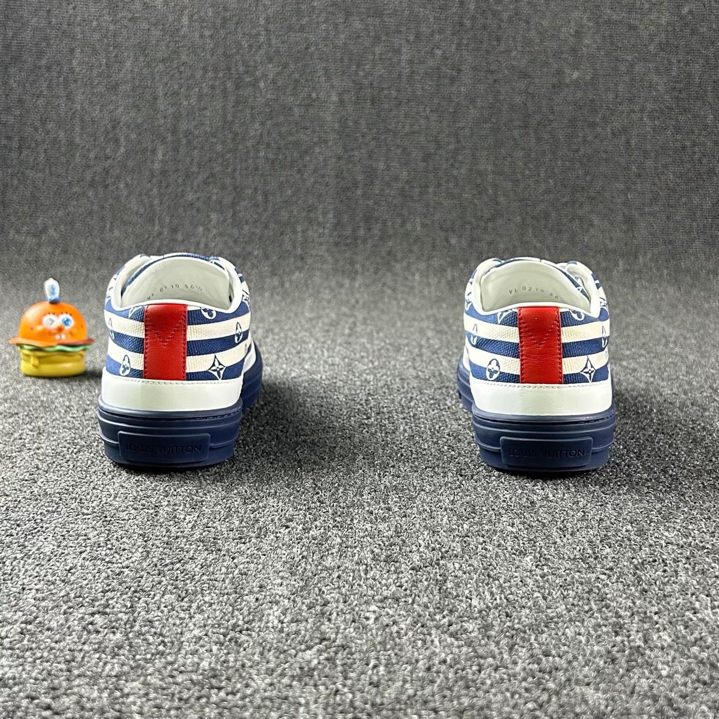 Louis Vuitton LV Blue White Stripe Monogram Sneakers EUR 36.5 Size US 5.5 / IT 35.5 - 5 Thumbnail