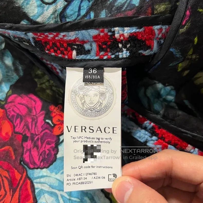 Versace Versace Color-blocked plaid braided wool tweed coat Size XS / US 0-2 / IT 36-38 - 7 Thumbnail