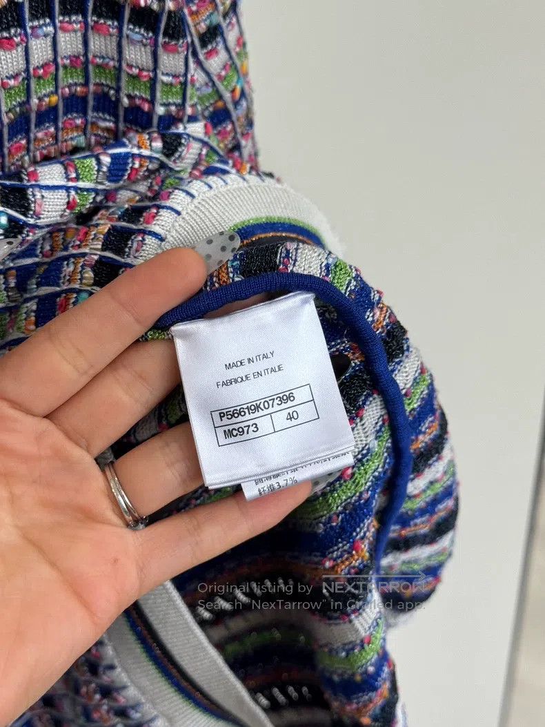 Chanel Chanel Colourful striped mulberry silk braided hooded shor Size S / US 4 / IT 40 - 5 Thumbnail