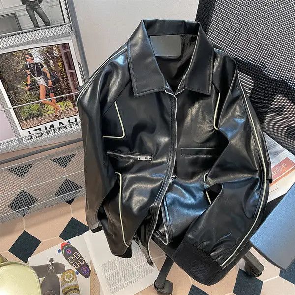 Vintage Kokubu x Chiba Sporty Racing Style Black PU Leather Jacket Size US M / EU 48-50 / 2 - 4 Thumbnail
