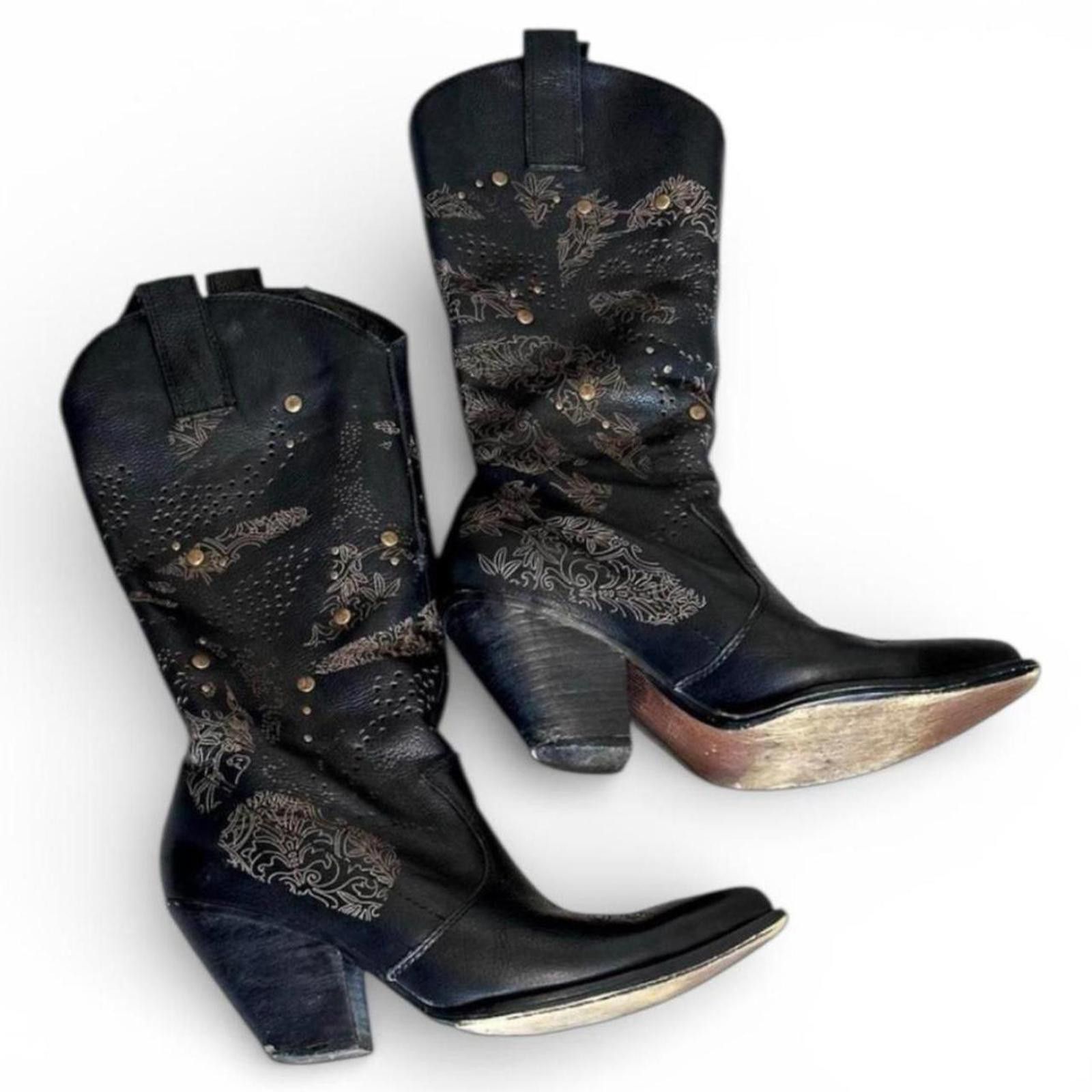 Other Unique beautiful 2000s whimsy core western boots Size US 7 / IT 37 - 1 Thumbnail