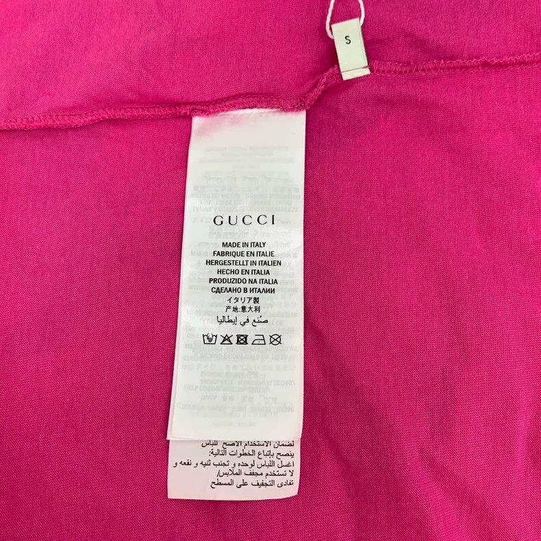 Gucci Gucci Pink cat print cotton round-neck short-sleeved T-shi Size S / US 4 / IT 40 - 6 Thumbnail