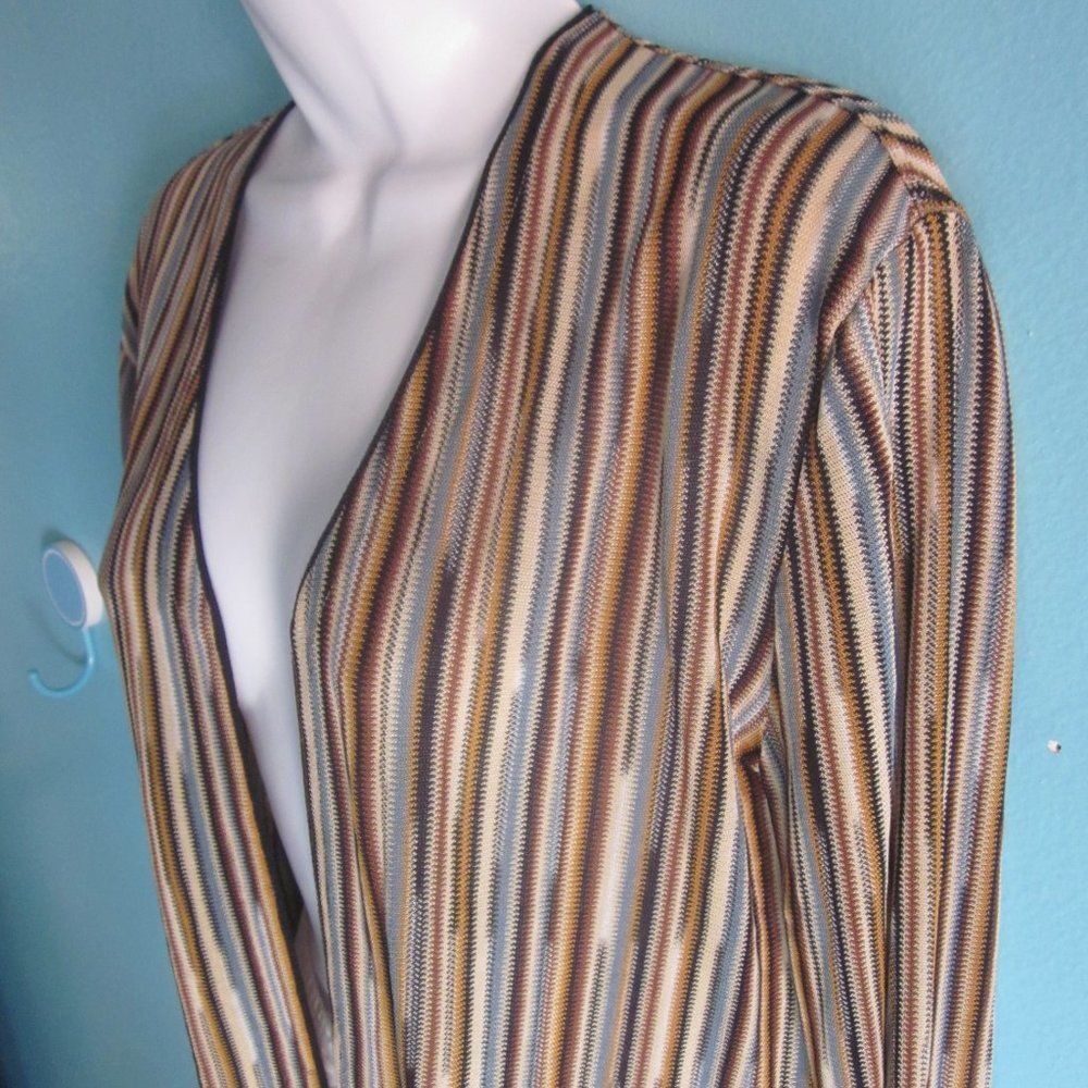 Zanella Zanella Womens Striped Open Front Crop Cardigan Size XL Size L / US 10 / IT 46 - 11 Thumbnail