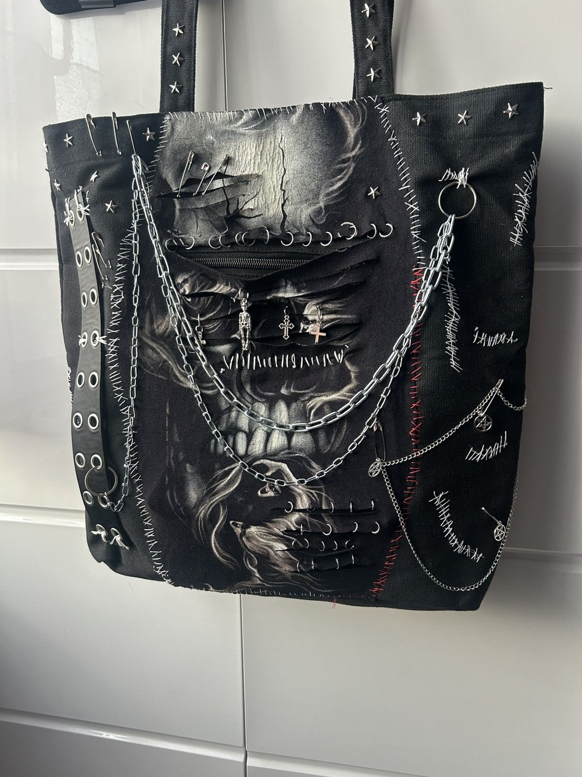 Other Grosse tasche bag shopper skulls kettle unikat uniseks Size ONE SIZE - 6 Thumbnail