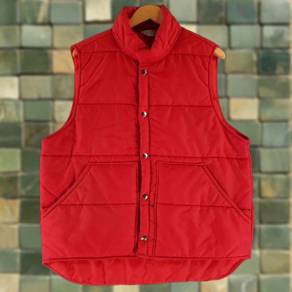 Vintage VINTAGE NPC Fashions Nylon Ripstop Snap Vest Red Mens 2XL 70s VTG Puffer Jacket Shirt Vest Mens Red Size US XXL / EU 58 / 5 - 1 Thumbnail