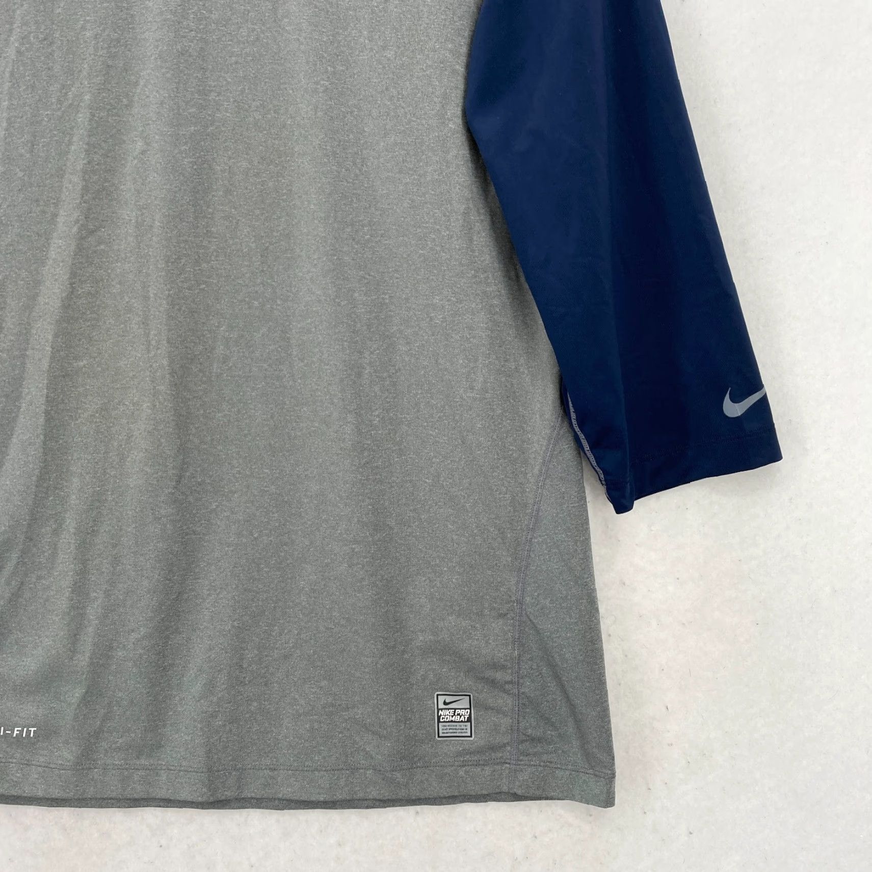 Nike Nike Pro Combat Fitted Short Sleeve Shirt Large Gray Stretch Dri-Fit Swingman Size US L / EU 52-54 / 3 - 3 Thumbnail