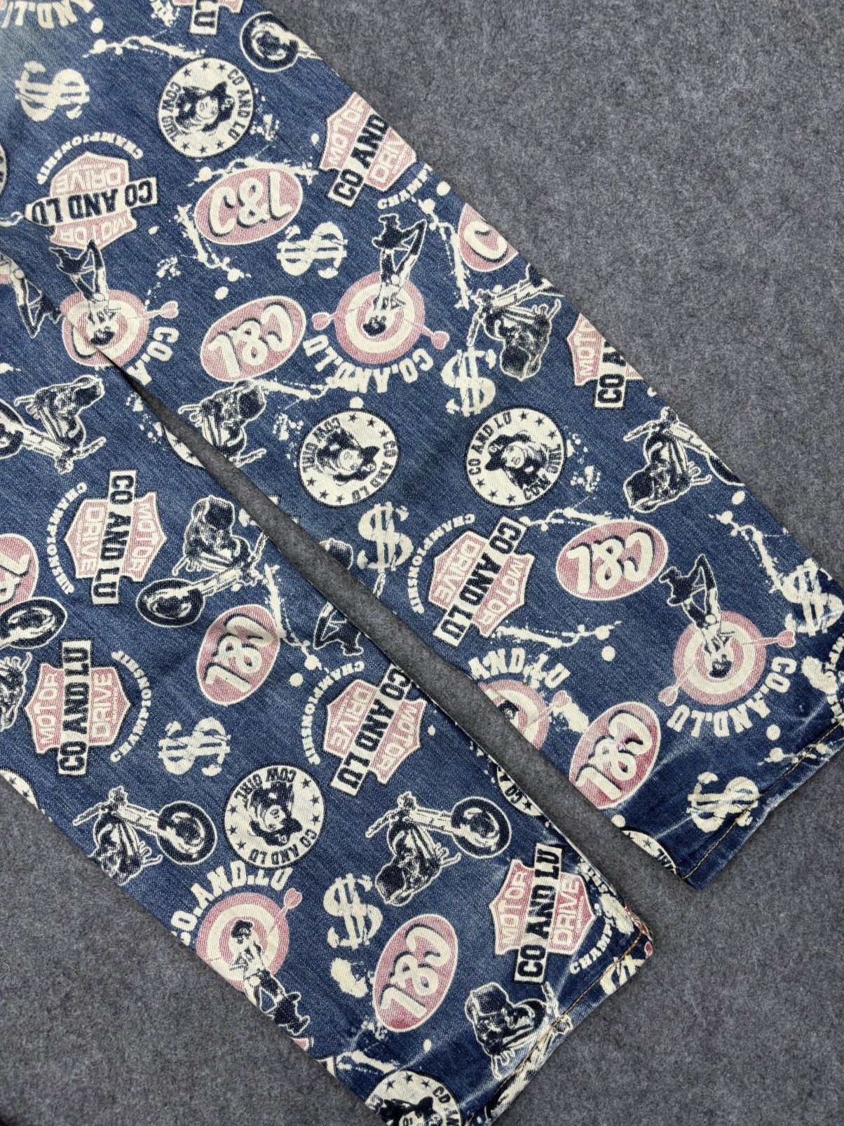Designer Co&Lu Japan Dope Sick Full Print Denim F750 Size US 31 - 12 Thumbnail