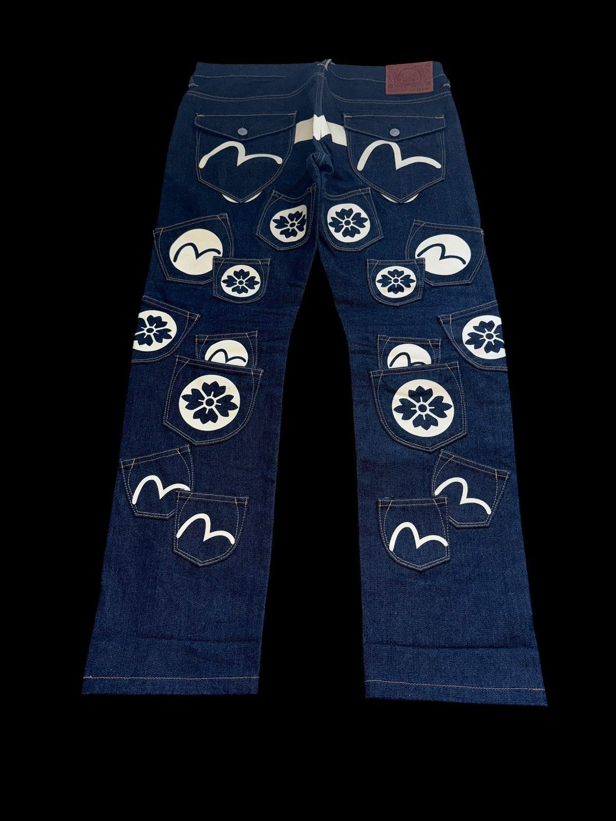 Evisu Crazy Evisu Straight Navy Selvedge Denim Jeans Multipocket Size US 34 / EU 50 - 1 Thumbnail