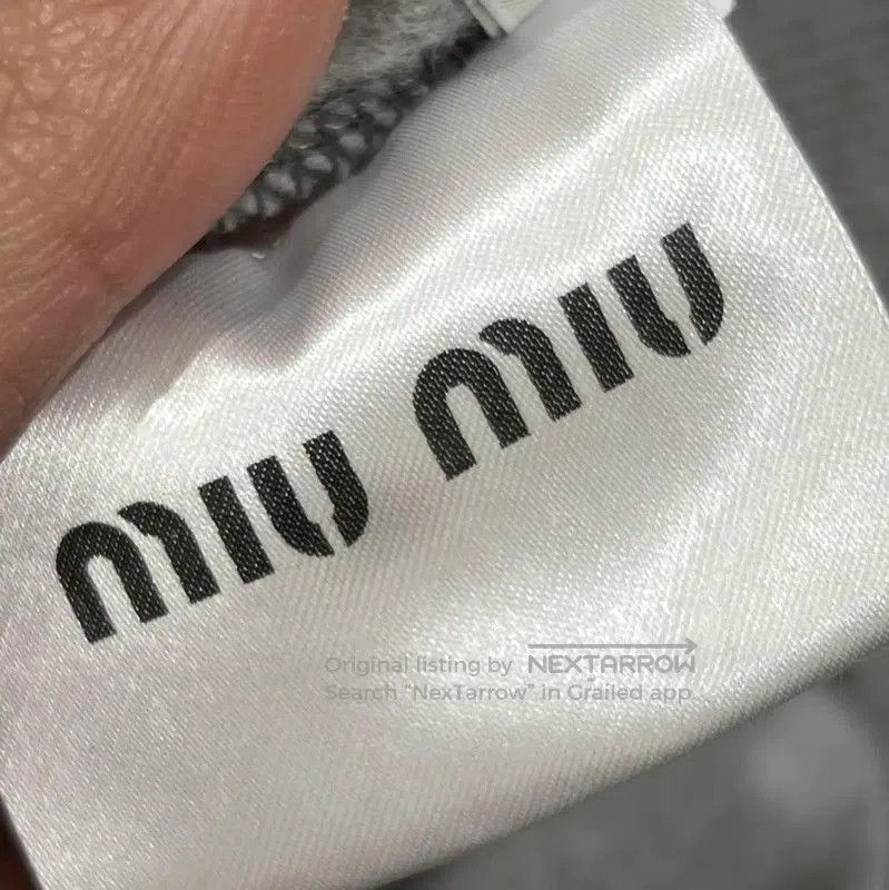 Miu Miu Miu Miu Cropped Gray Cotton Sweatshirt for Women . Size XS / US 0-2 / IT 36-38 - 3 Thumbnail