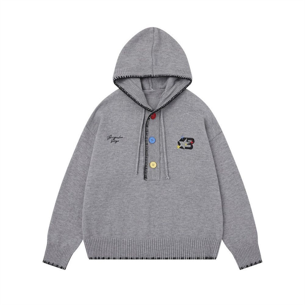 Vintage Men's retro loose casual knitted hooded sweater Size US M / EU 48-50 / 2 - 1 Thumbnail