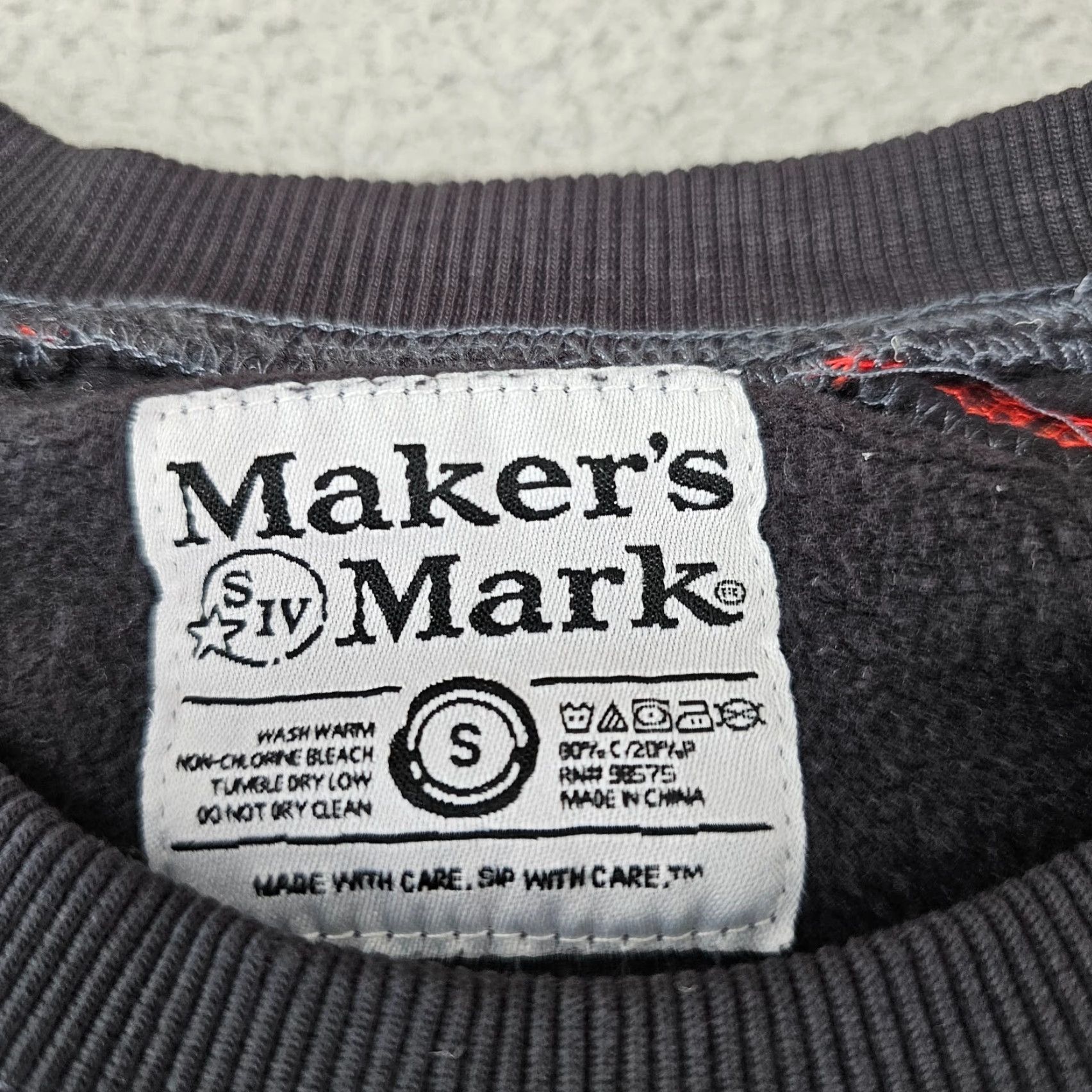 Vintage VINTAGE Makers Mark Sweatshirt Mens Small Charcoal Red Stitching Crew Pullover Sweater Size US S / EU 44-46 / 1 - 4 Thumbnail
