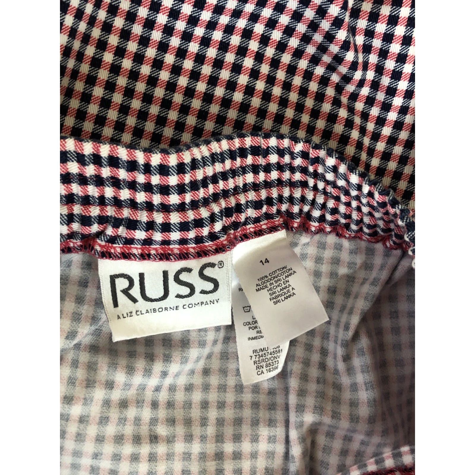 Vintage VINTAGE Russ Pants Slacks 14 Pnk Blue Plaid Gingham Checkered Cropped 80s Preppy Size 36" / US 14 / IT 50 - 3 Thumbnail