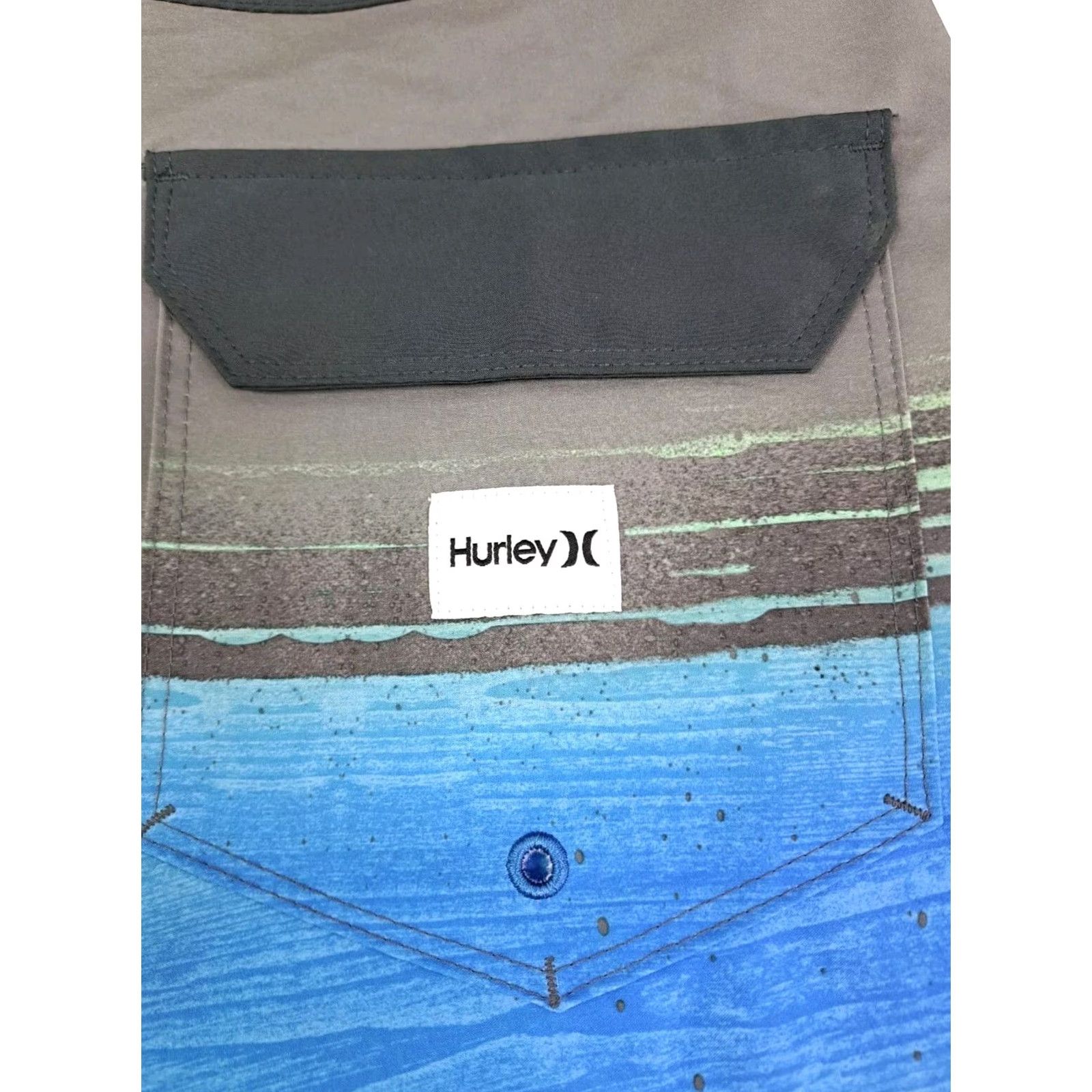 Hurley Hurley Mens Board Shorts Size 34 Striped Phantom Multicolor Beach Quick Dry Back Pocket Drawstring Mens Short Bottom Surfing Navy? Size US 34 / EU 50 - 6 Thumbnail