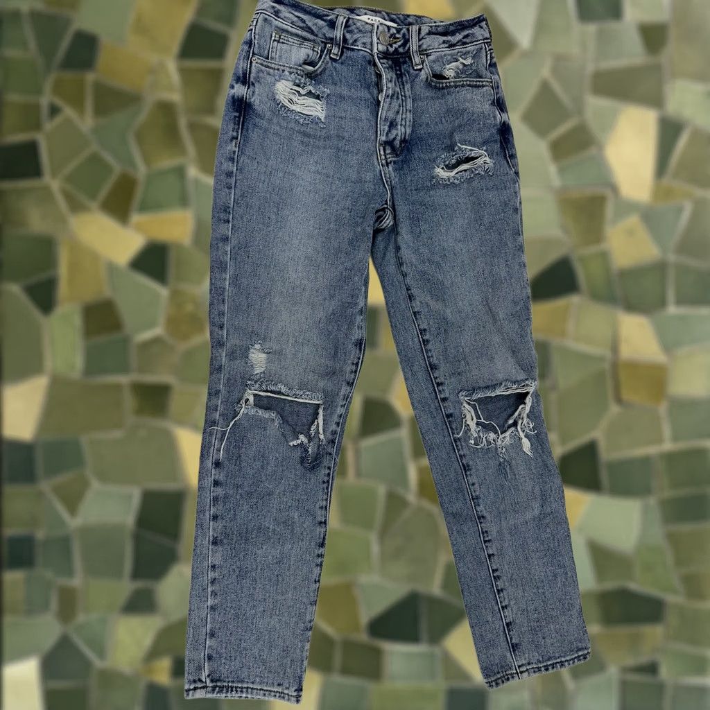 Pacsun Pacsun Womens Jeans Size 23 Mom Jean Distressed Denim Button Up Jeans Size 40" / US 18 - 1 Thumbnail
