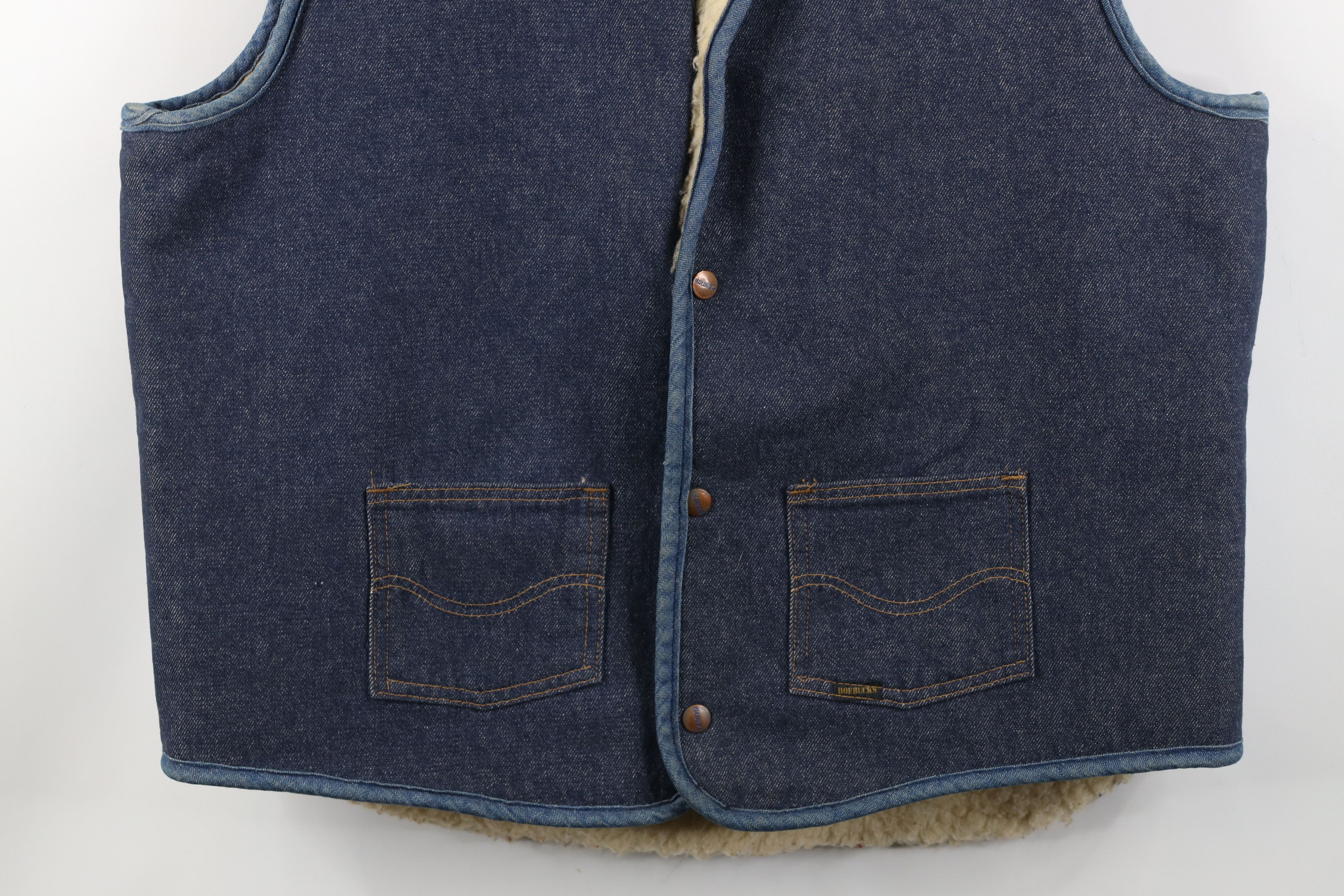 Vintage Vintage 60s 70s Streetwear Lined Denim Jean Vest Jacket USA Size US XL / EU 56 / 4 - 3 Thumbnail