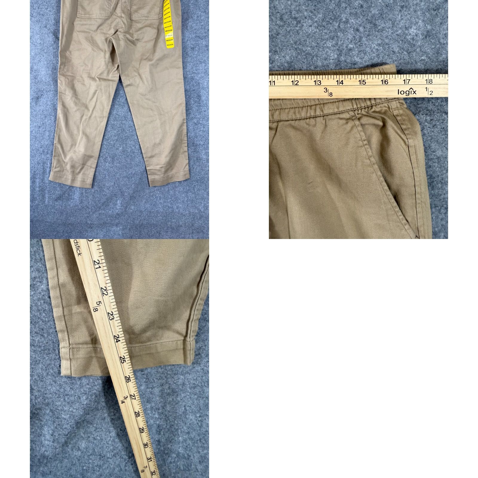 Gap VINTAGE Gap Pants Womens M Khaki Drawstring Slash Pocket Straight Leg Pull On Ankle NWT Size 32" / US 10 / IT 46 - 9 Thumbnail