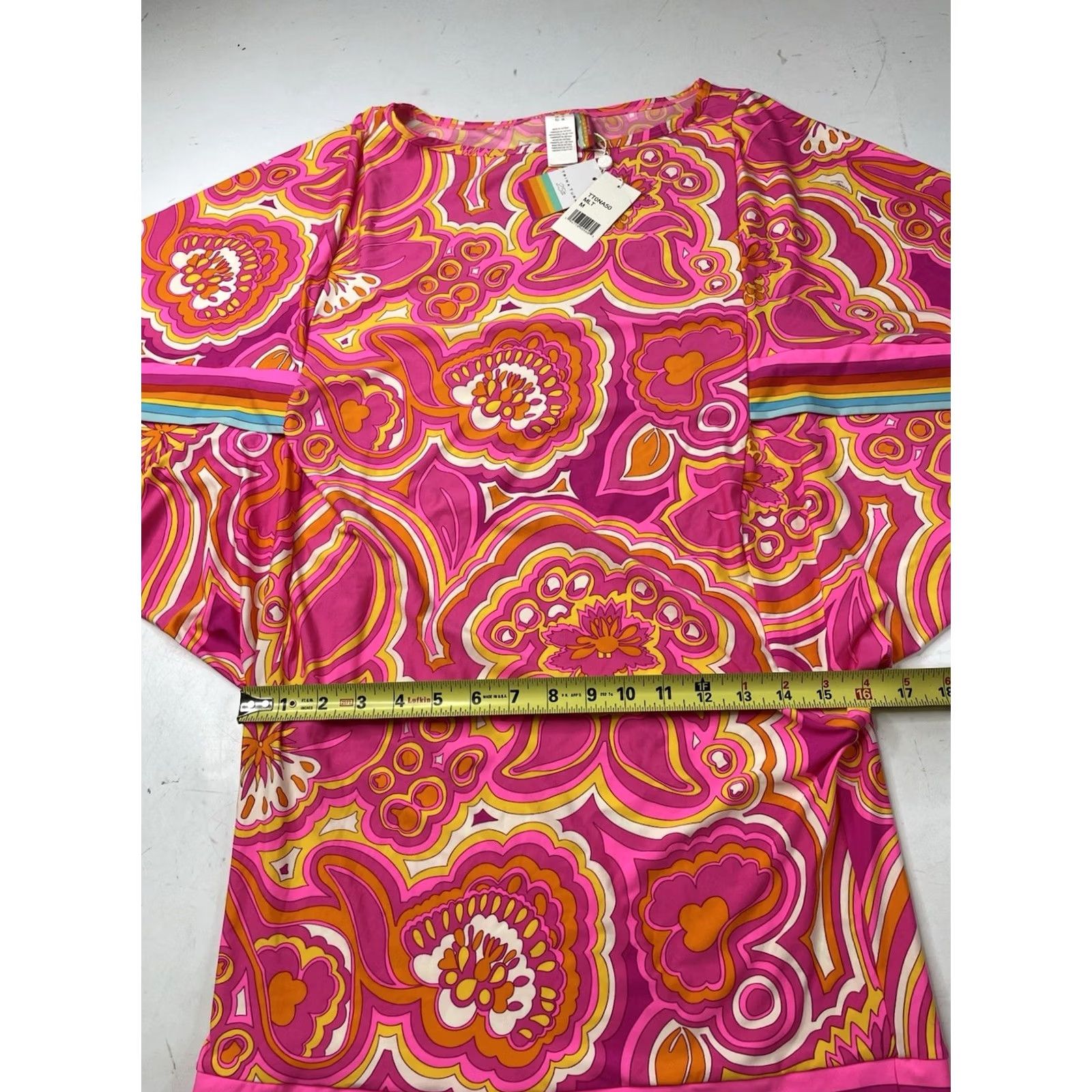 Trina Turk VINTAGE Trina Turk Morning Sunrise Swim Cover Tunic Kaftan Women's Medium Paisley Size ONE SIZE - 7 Thumbnail