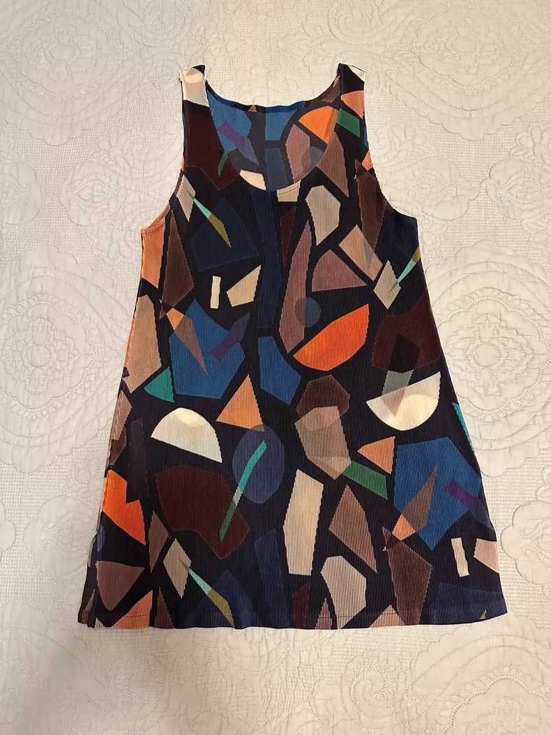 Issey Miyake Issey Miyake Pleated color block vest Size L / US 10 / IT 46 - 1 Thumbnail