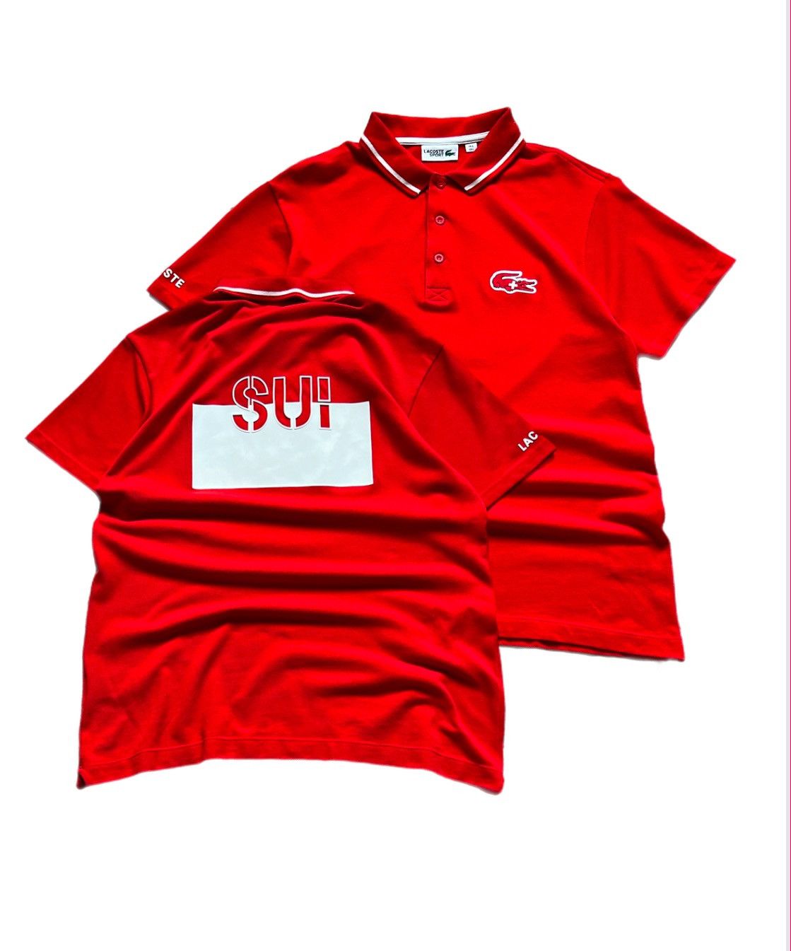 Rare Lacoste Sport SUI Polo Vintage Red Style Chief Keef
