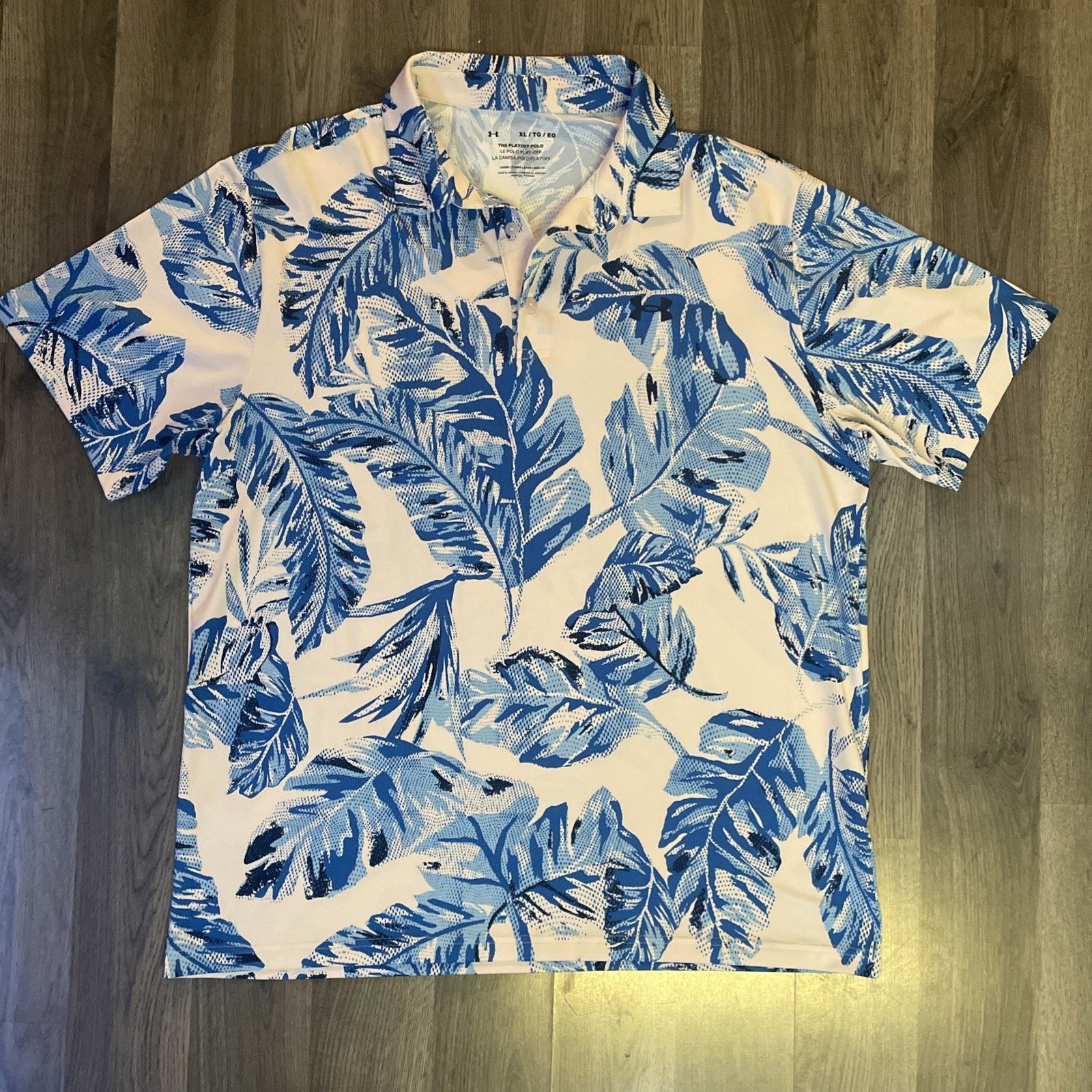 Under Armour Under Armour Hawaiian Golf Polo Shirt Mens XL Blue Floral Size US XL / EU 56 / 4 - 1 Thumbnail