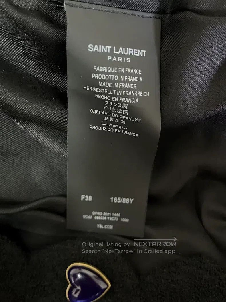 Saint Laurent Paris Saint Laurent Paris Black Short Wool Jacket with Heart But Size XS / US 0-2 / IT 36-38 - 7 Thumbnail