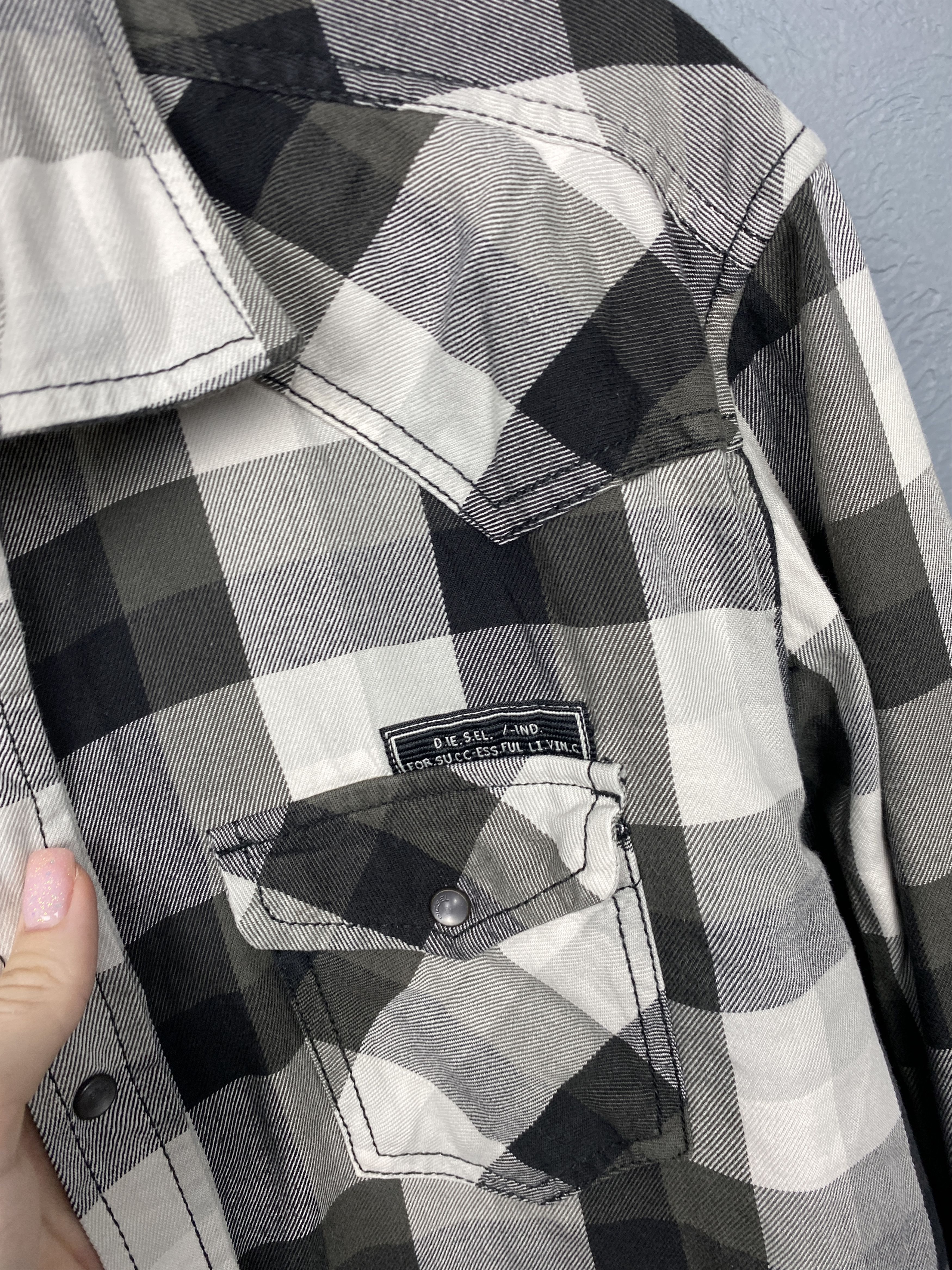 Diesel Diesel Vintage Mens Flannel Plaid Shirt Size US L / EU 52-54 / 3 - 3 Thumbnail