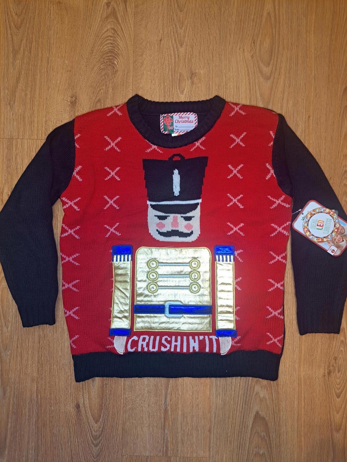 Other UGLY CHRISTMAS Sweater Mens Small Red Nutcracker LED Light Size US S / EU 44-46 / 1 - 1 Thumbnail