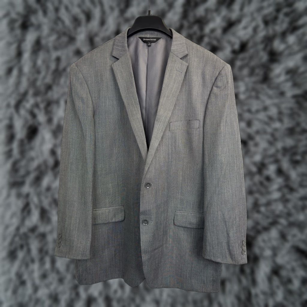 DaVinci Blazer Men's 48L Gray 2 Button Sport Coat Jacket Poly/Rayon
