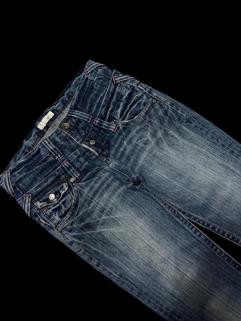 Japanese Brand DOUBLE WAIST Vintage Japanese Mudwash Distressed Slim Jean Size US 29 - 6 Thumbnail
