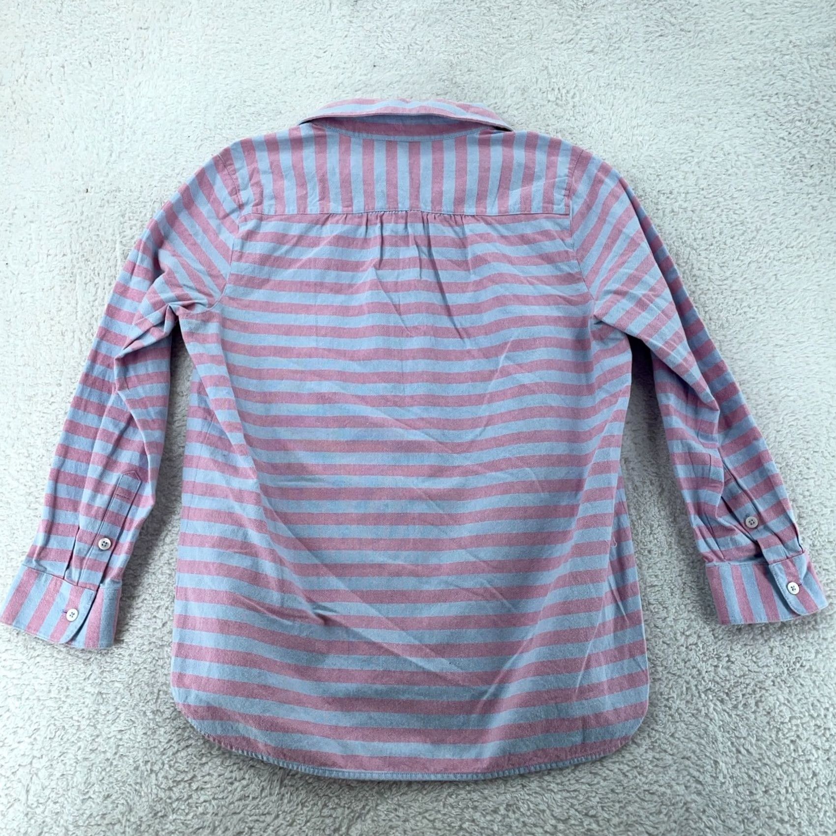 Vineyard Vines Vineyard Vines L/S Shirt Womens 4 Pink Blue Relaxed Coastside Striped Popover Shirt Womens Size S / US 4 / IT 40 - 6 Thumbnail
