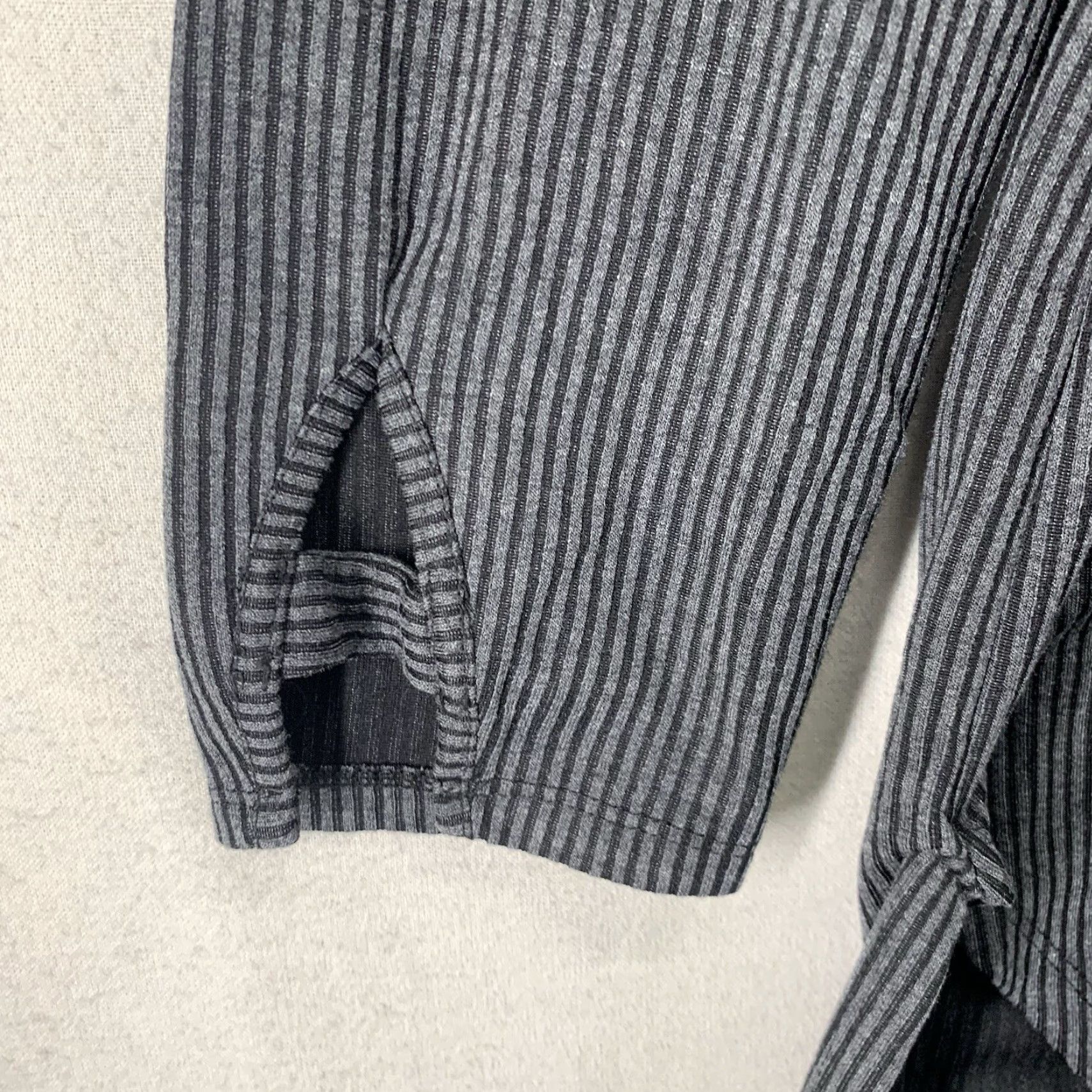 Vintage Mittoshop Ladies Shift Dress M Gray Striped Natural Neutral Lagenlook Rayon Size M / US 6-8 / IT 42-44 - 5 Thumbnail