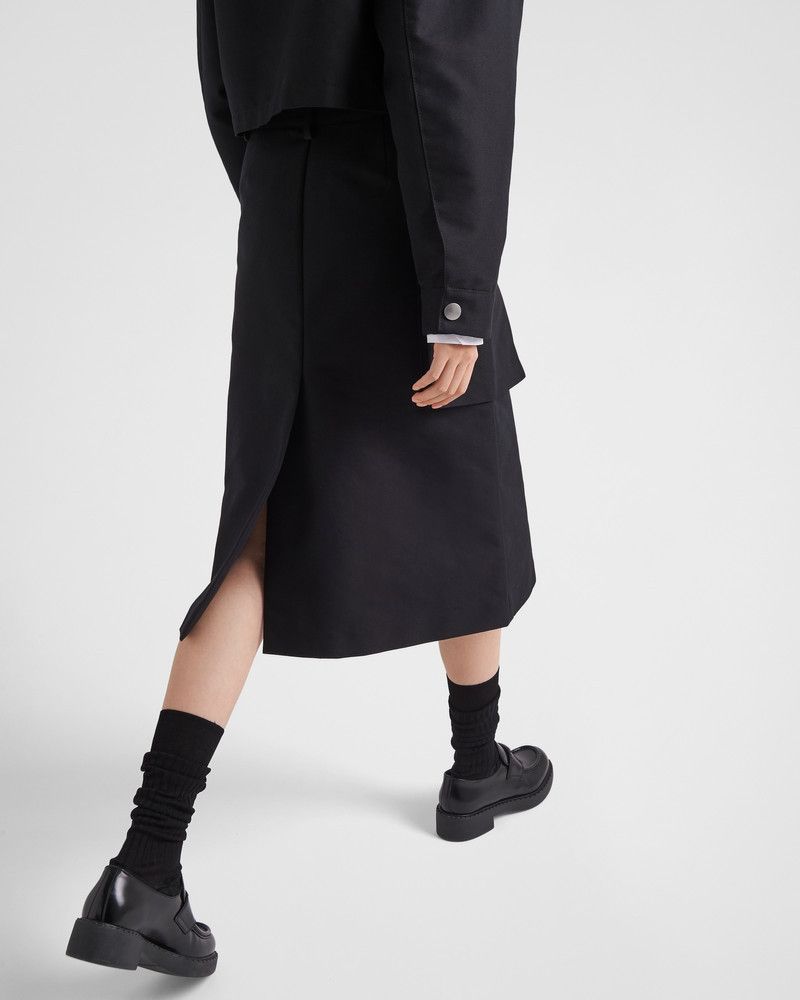 Prada o1B3y1r0426 Technical Canvas Skirt in Black Size 26" / US 2 / IT 38 - 4 Thumbnail