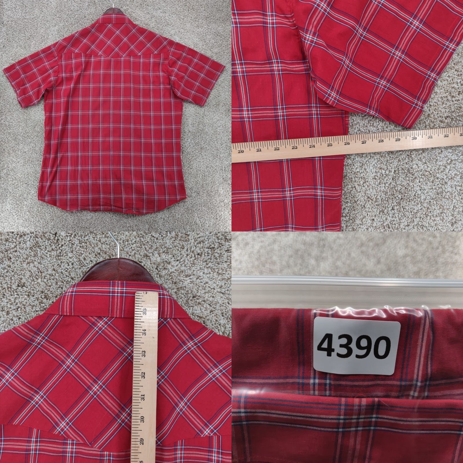 Wrangler VINTAGE Wrangler X Long Tails Shirt Pearl Snap Men 17.5 Red Plaid Western Cowboy Shirt Men 17.5 Red Plaid Wrangler Pearl Snap Western Cowboy Size US XXL / EU 58 / 5 - 8 Thumbnail