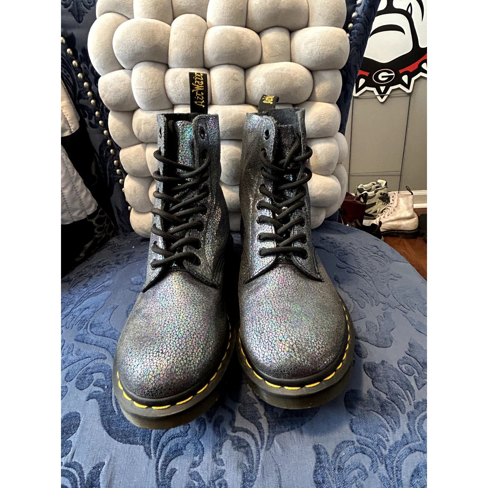Dr. Martens Dr Martens Pascal Suede Teal Glitter size 7/EU 38 Size US 7 / IT 37 - 3 Thumbnail