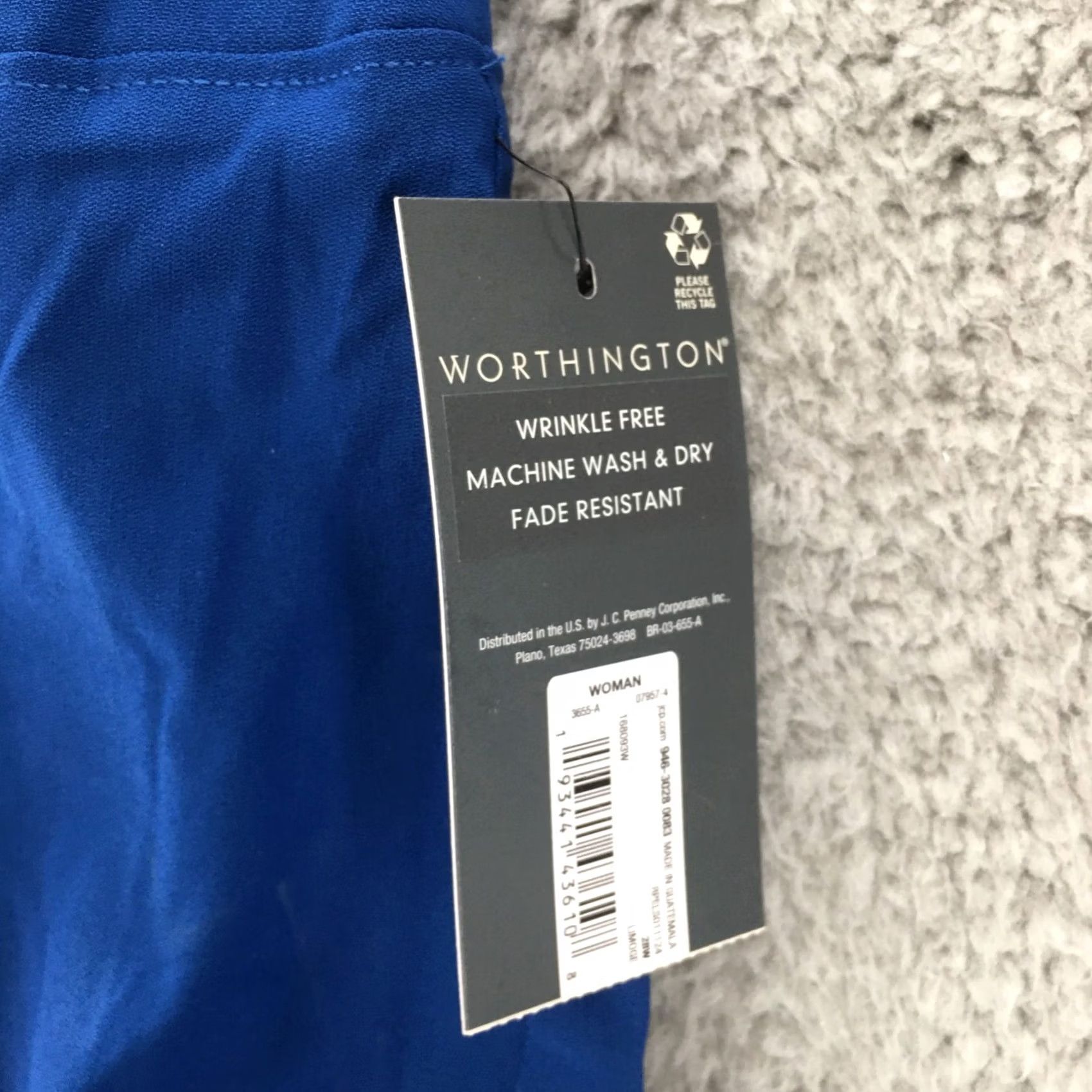 Worthington Worthington Skinny Pants Womens 28W Blue Solid Rayon Blend Mid Rise Casual NWT Size 28" / US 6 / IT 42 - 3 Thumbnail