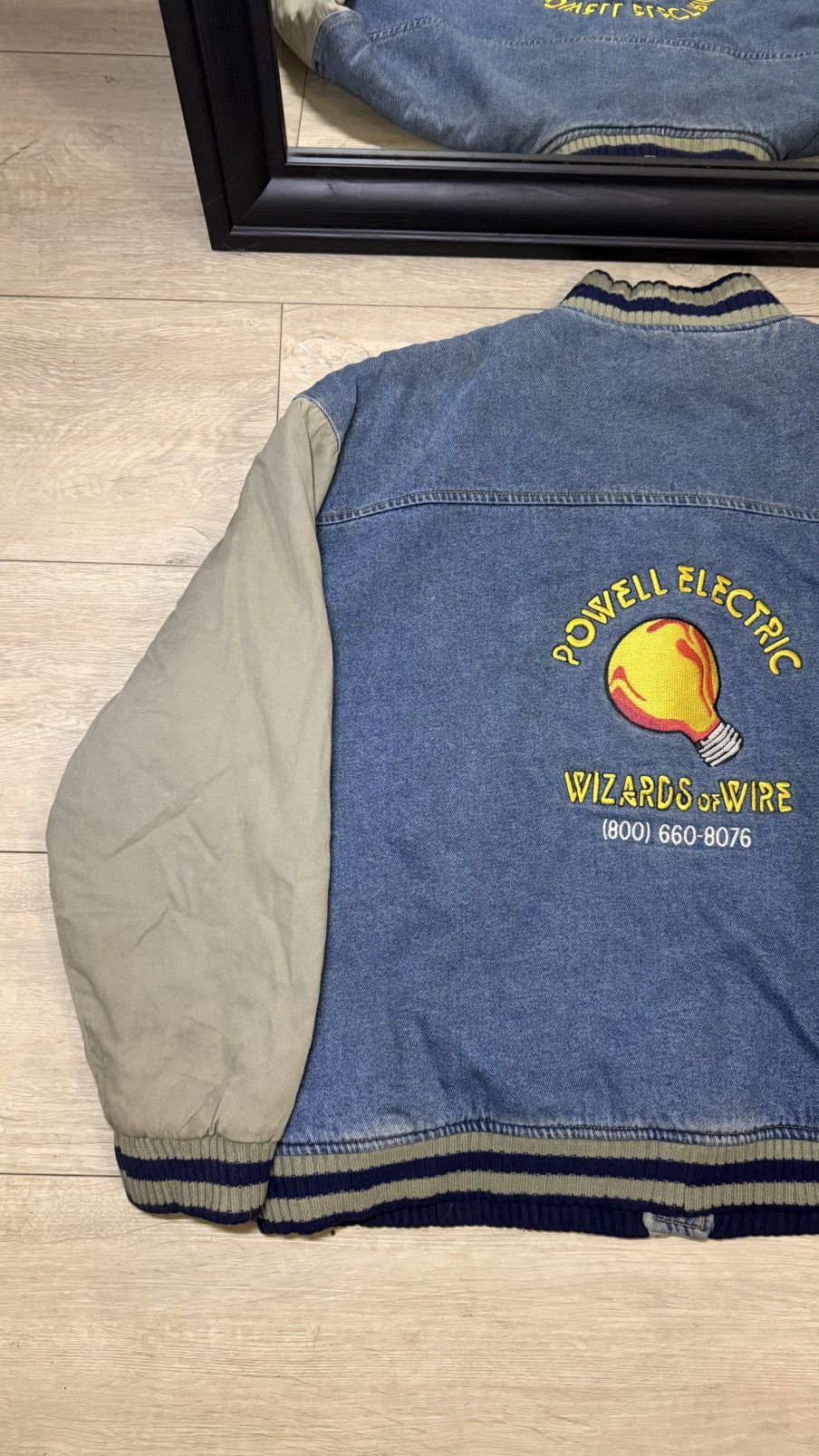 Disney Vintage/ Y2K 1990s Powell Electric Logo Denim Jacket Varsity Size US XL / EU 56 / 4 - 4 Thumbnail