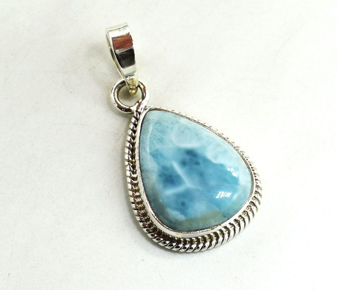 Handmade Wonderful Blue Larimar Gemstone Pendant Size ONE SIZE - 3 Thumbnail