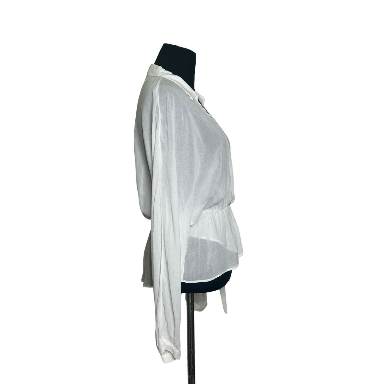 Zara Zara white sheer long sleeves peplum blouse size small Size S / US 4 / IT 40 - 8 Thumbnail