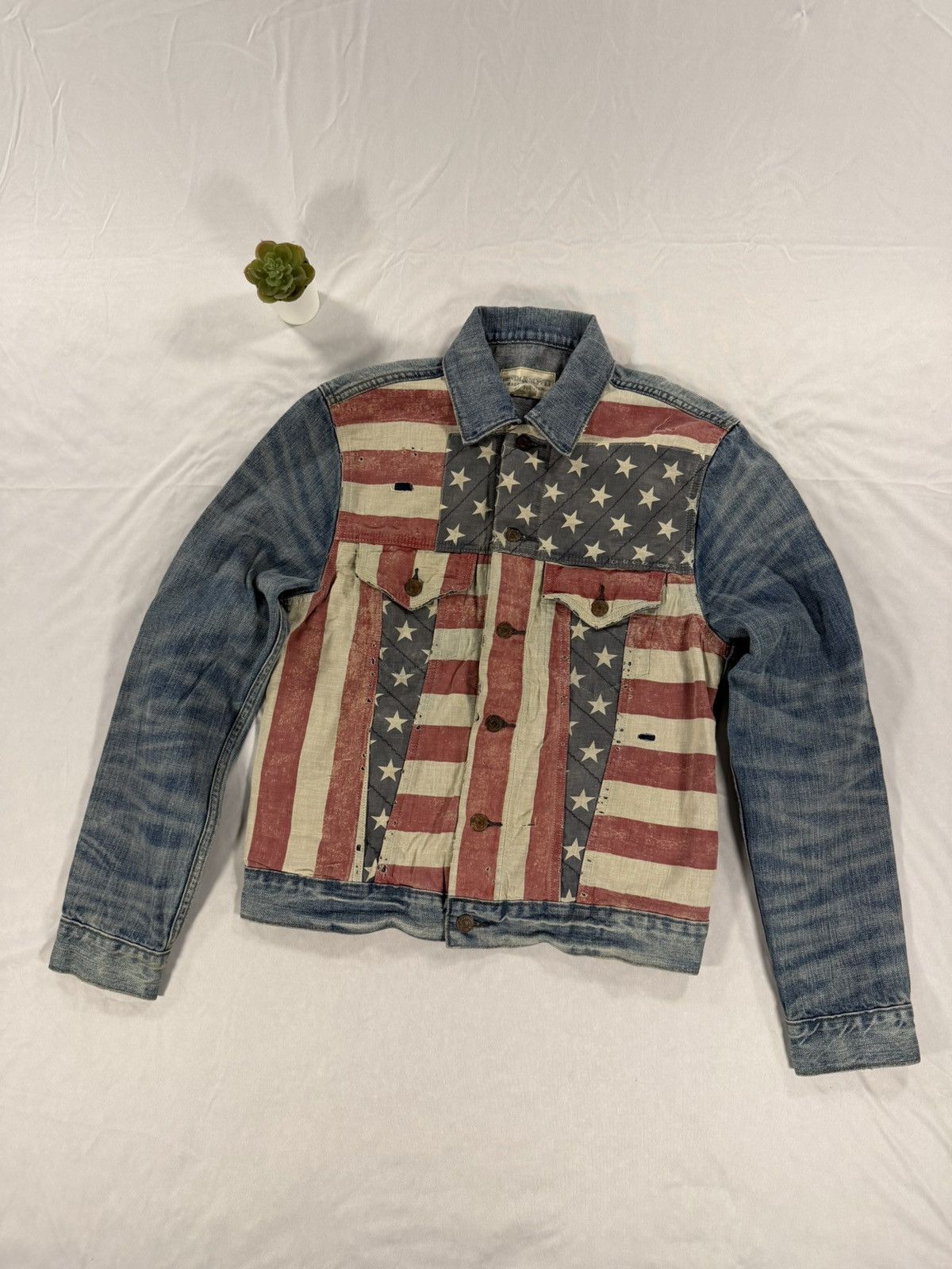 Denim & Supply Ralph Lauren Denim & Supply Ralph Lauren USA Flag Trucker Jean Jacket S Size US S / EU 44-46 / 1 - 1 Thumbnail