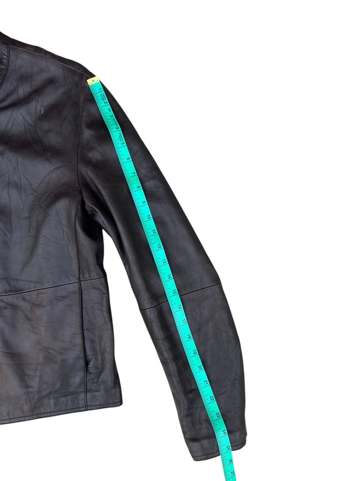 Emporio Armani Vintage Emporio Armani Faded Patina Leather Racer Jacket Size US M / EU 48-50 / 2 - 5 Thumbnail