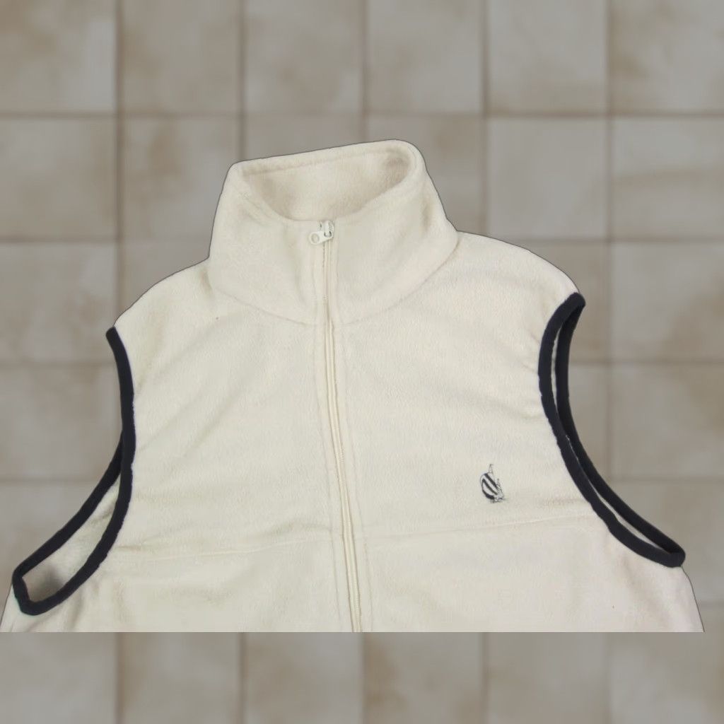 Nautica VINTAGE Nautica Vest Mens M Ivory Full Zip Outdoor 80s 90s Bomber Jacket Strappy? Size US M / EU 48-50 / 2 - 1 Thumbnail