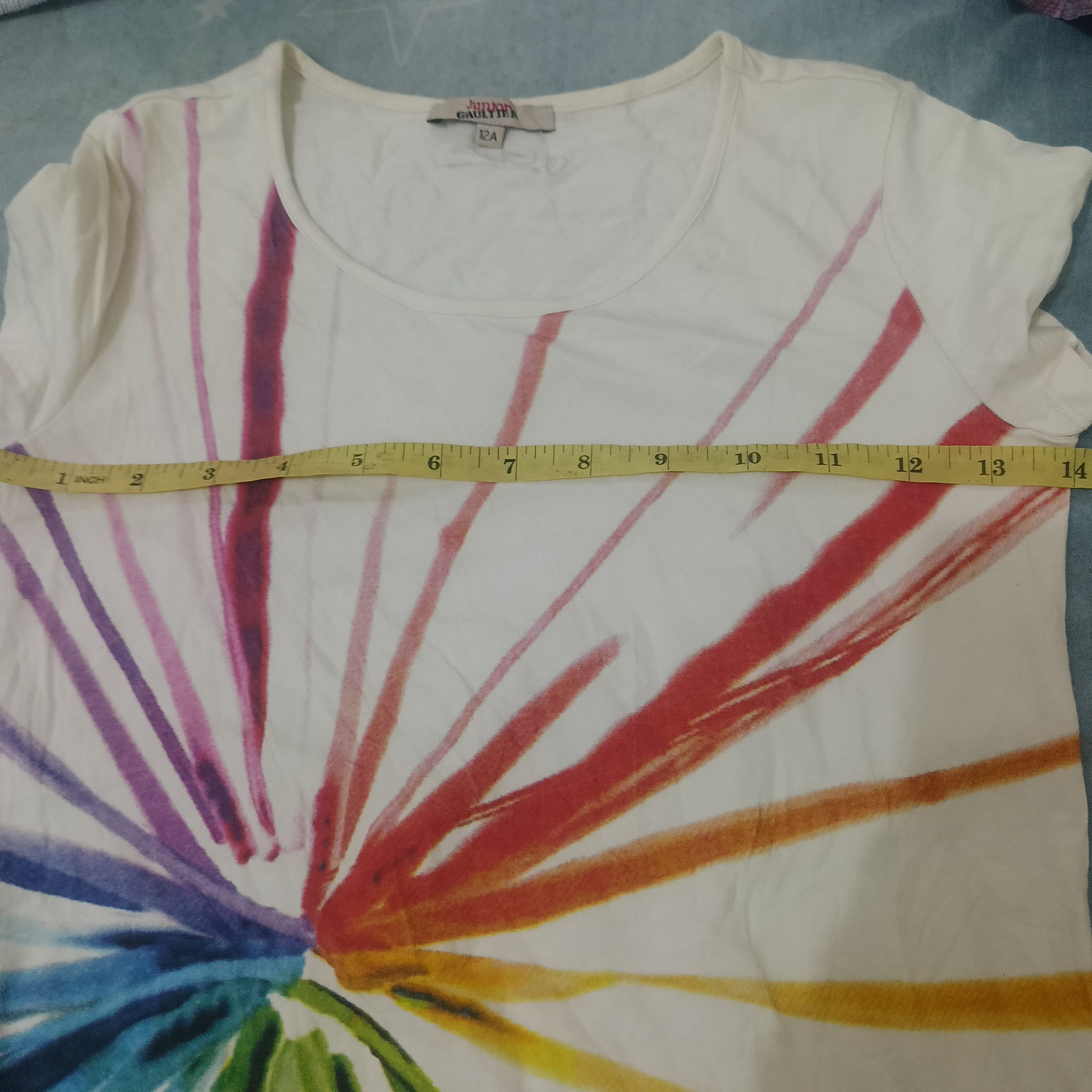 Jean Paul Gaultier Junior Gaultier Tie dye rainbow design stretch t shirt Size XS / US 0-2 / IT 36-38 - 11 Thumbnail