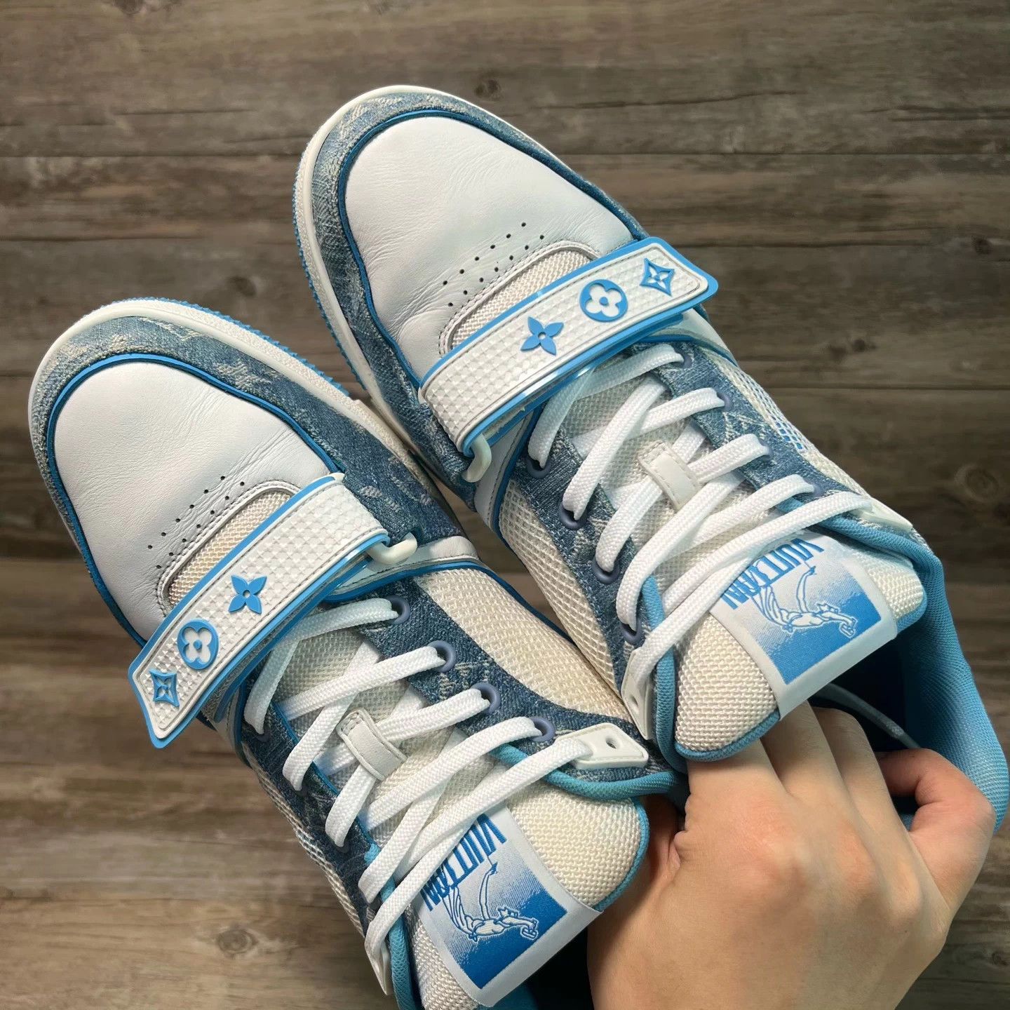 Louis Vuitton LV Trainer NC Blue/White Velcro Denim 97New UK7/41 Size US 8 / EU 41 - 5 Thumbnail