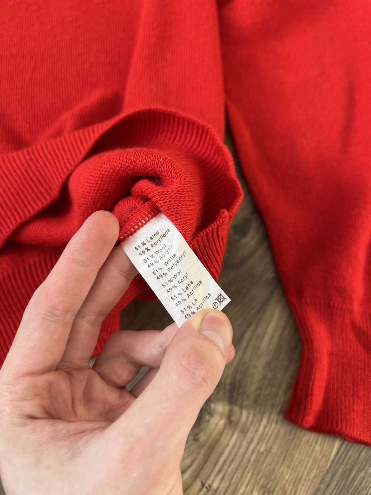 Designer × Lacoste × Vintage Vintage Lacoste V-neck knitted sweater Size US L / EU 52-54 / 3 - 13 Thumbnail