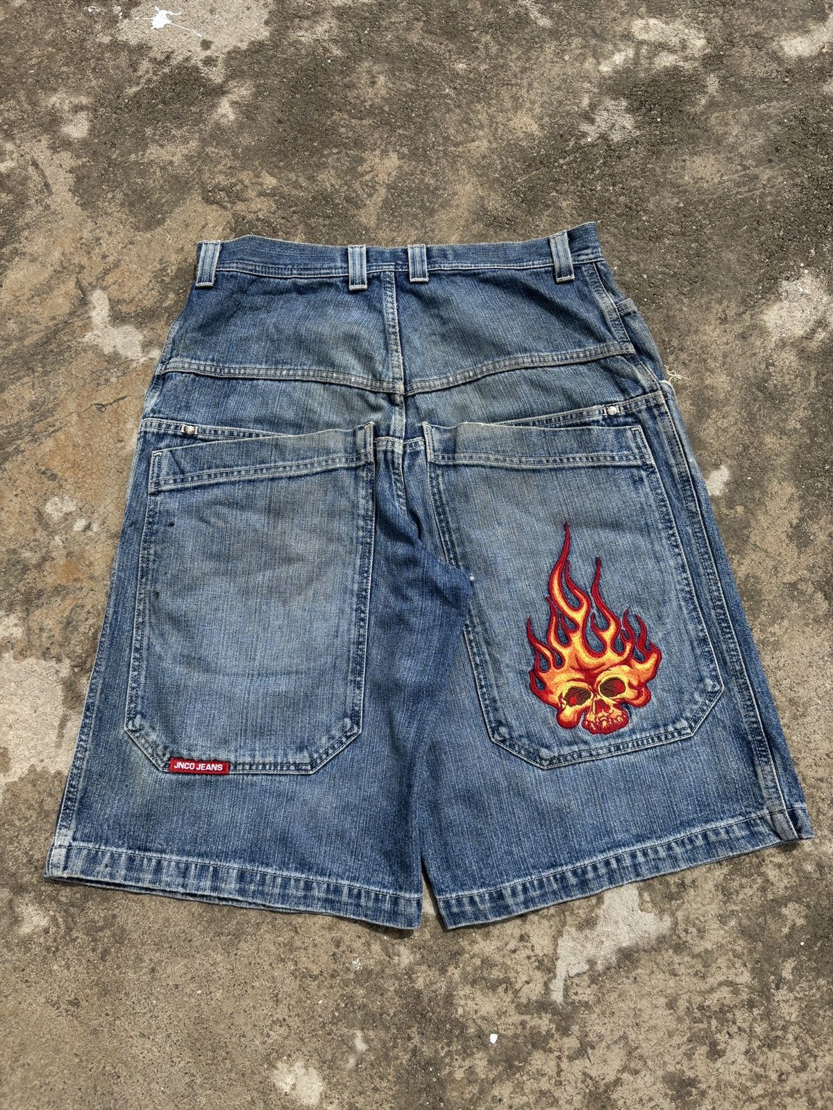 JNCO Vtg Jnco Flame skull Jort Size US 32 / EU 48 - 18 Thumbnail