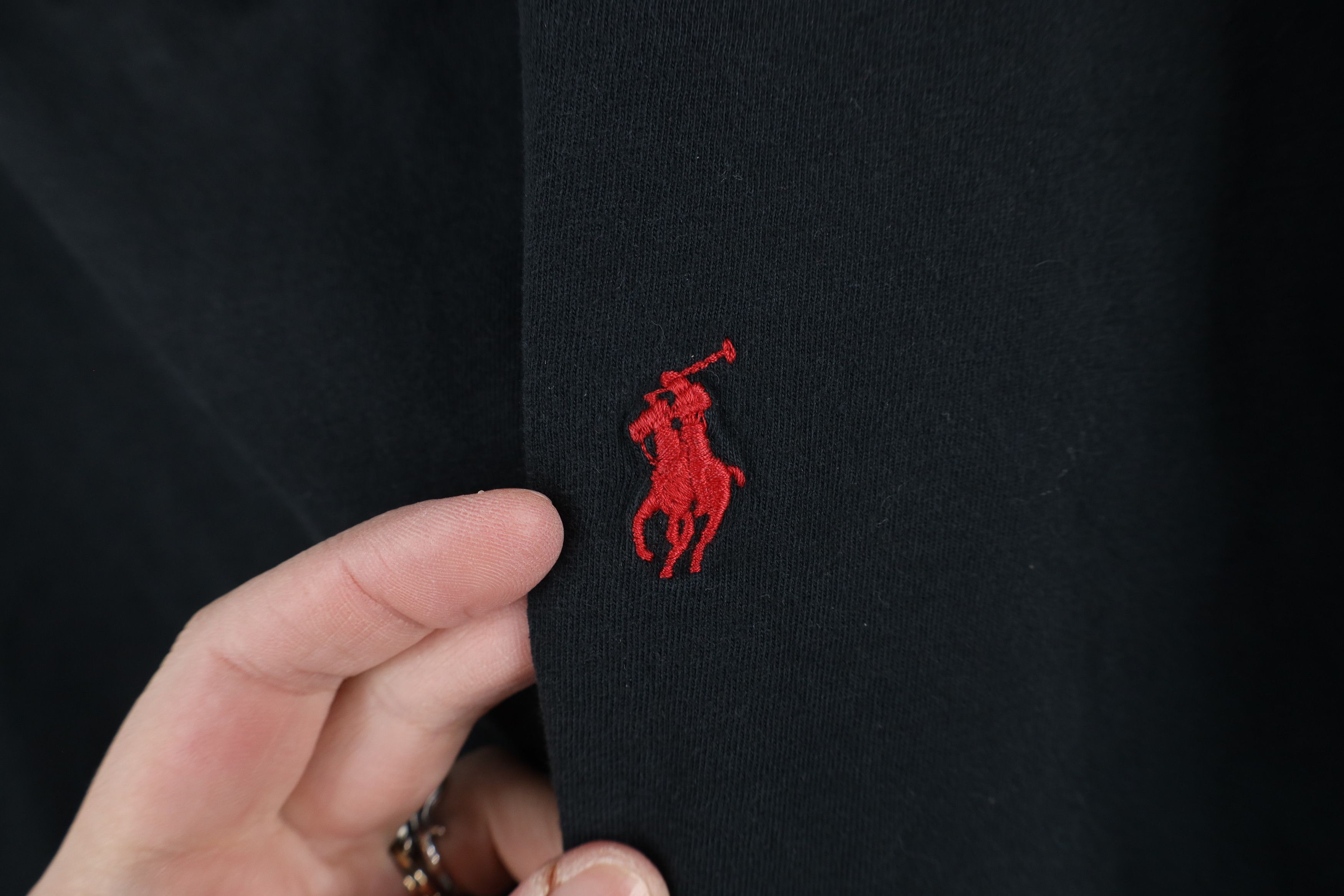 Ralph Lauren × Vintage Vintage 90s Ralph Lauren Short Sleeve T-Shirt Black Cotton Size US XXL / EU 58 / 5 - 4 Thumbnail