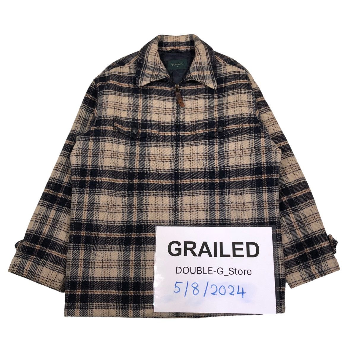 Japanese Brand 📌VINTAGE WORK CHORE ZIPPER JACKET BOSSINI TARTAN DESIGN Size US M / EU 48-50 / 2 - 1 Thumbnail
