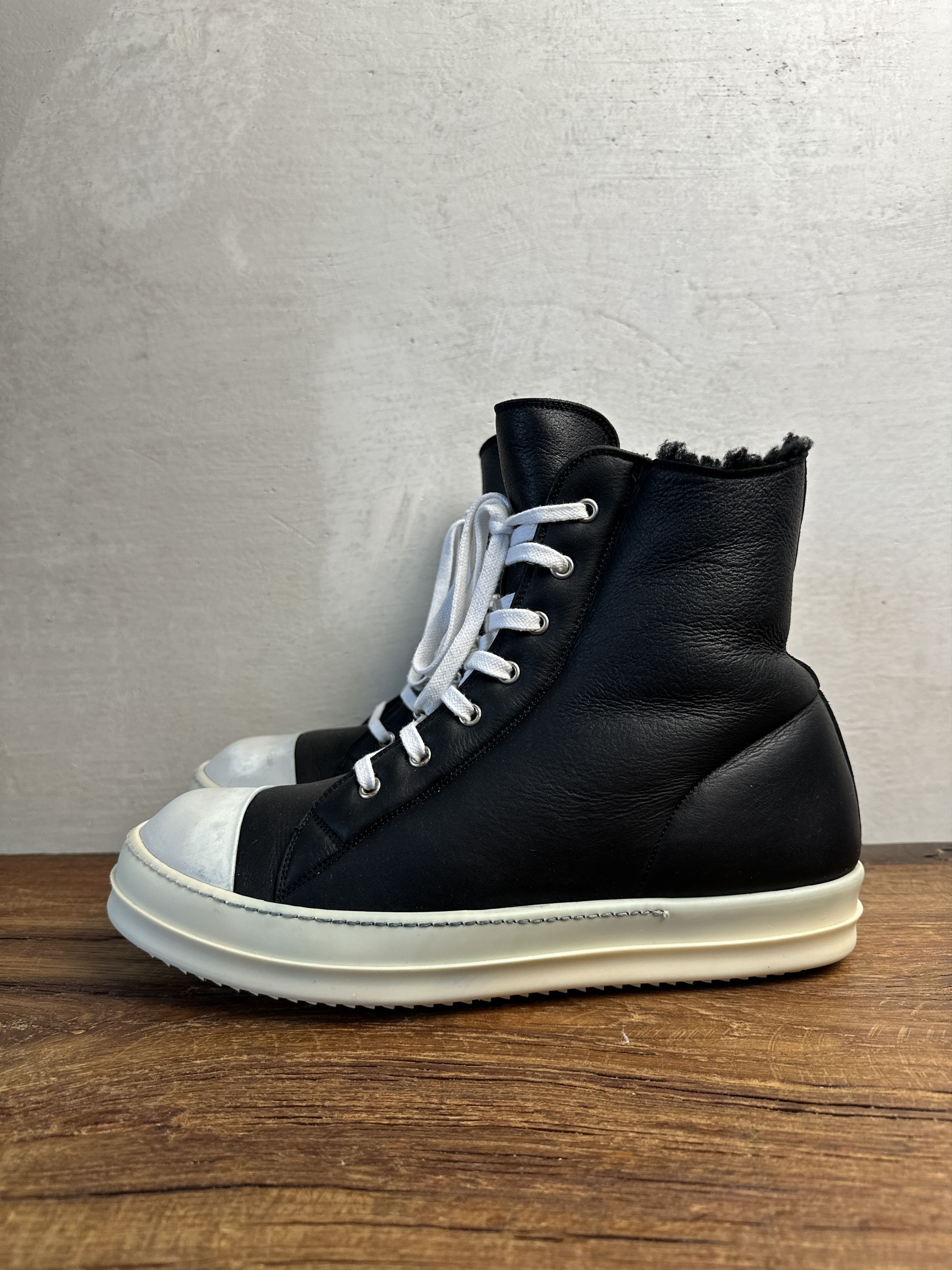 Rick Owens RARE Rick Owens AW14 Shearling High Top Ramones Size US 11 / EU 44 - 2 Thumbnail